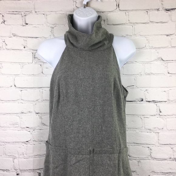 Chelsea & Theodore Women's Wool Blend Sleeveless Keyhole Gray Shift Dress 4 - Picture 2 of 15